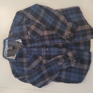 Shaun White Blue, Black, Grey Plaid Flannel, Boys 6-7